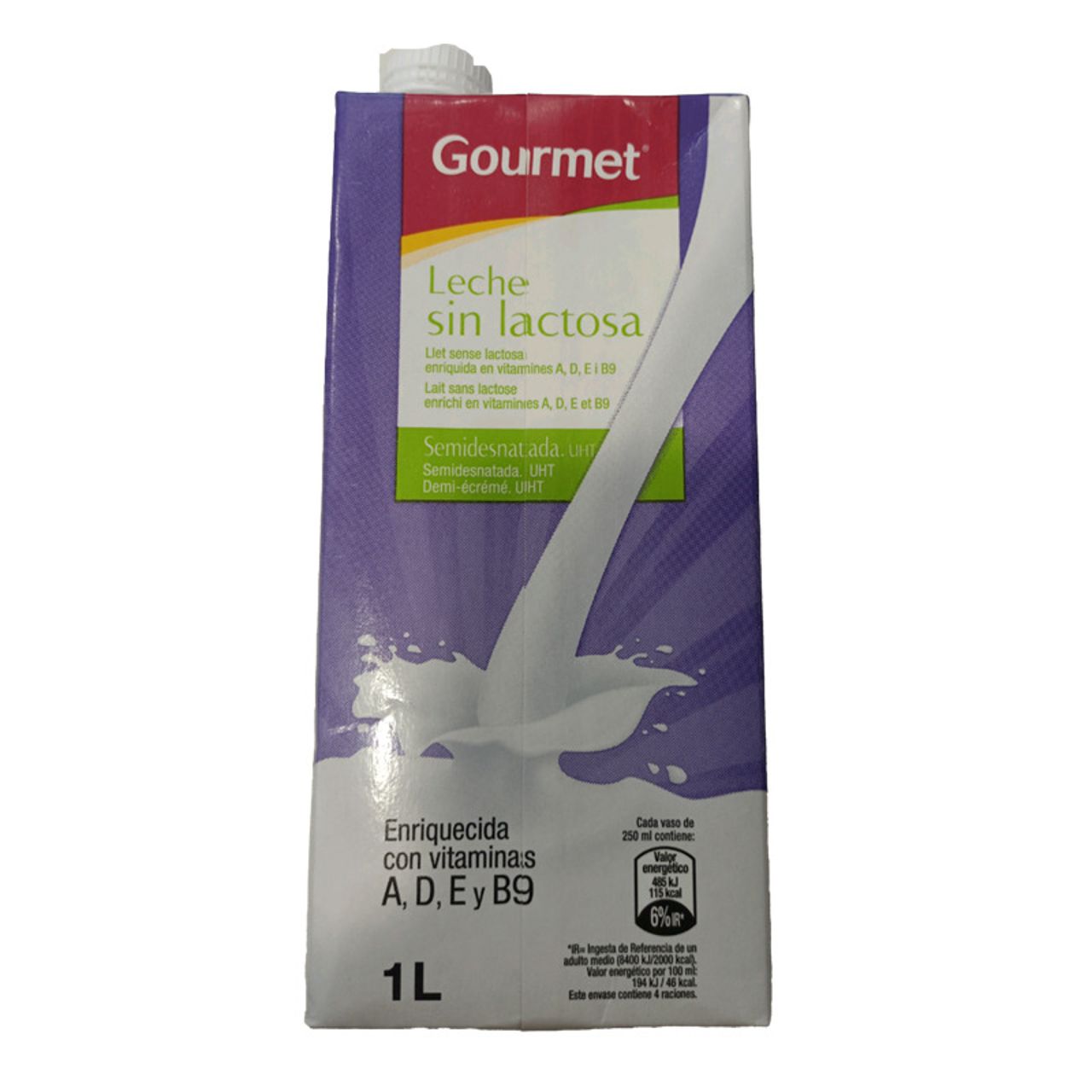 35765 GOURMET LEHE SEMIDESNATADA SIN LACTOSA 1L