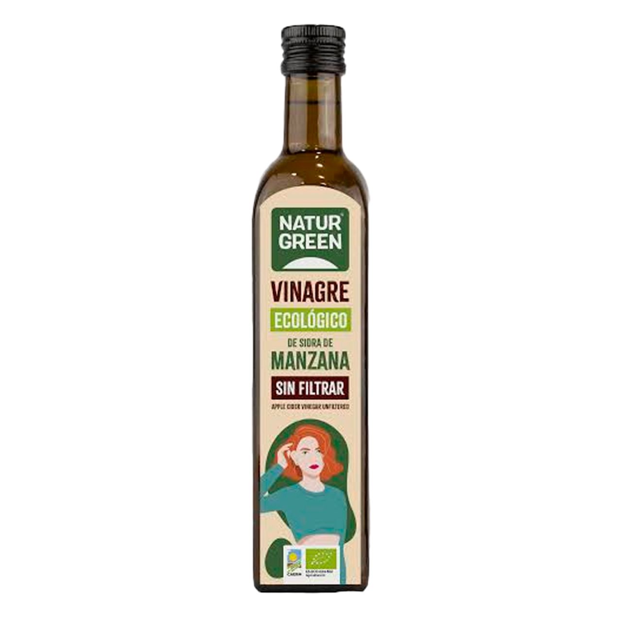 41674 NATURGREEN VINAGRE SIDRA DE MANZANA 500ML