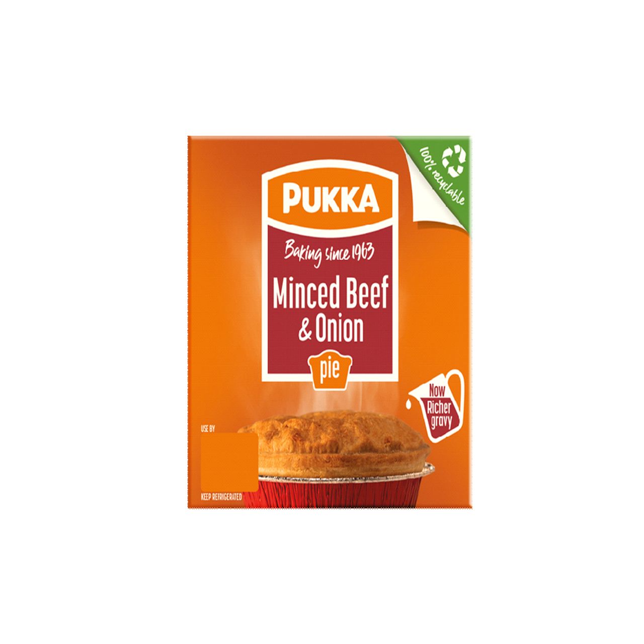 PUKKA PIES LARGE BEEF/ONION 225GR.